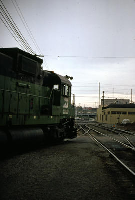 Burlington Northern Railroad Company diesel locomotive 4361 at Portland, Oregon in 1978.