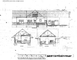 Northern Pacific Engineering Drawing, Depot at Hoquiam, Washington, 1915