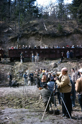 Klickitat Log and Lumber Company steam locomotive 7 at Klickitat, Washington in 1964.