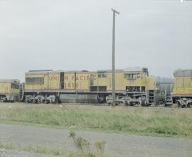 Union Pacific Railroad diesel locomotive number 2800 at Tacoma, Washington in 1980.