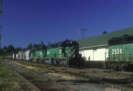 Burlington Northern 8147, Burlington Northern 8142 at Bellingham, Washington in 1985.