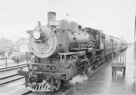 Northern Pacific steam locomotive 2192 at Jamestown, North Dakota, in 1954.