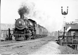 Northern Pacific steam locomotive 2241 at Black River, Washington, circa 1945.