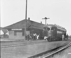 Northern Pacific McKeen car number A-1 at Cle Elum, Washington, ca. 1910