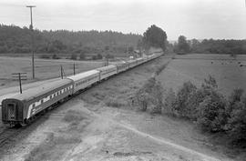 Amtrak diesel locomotive 9790 east of East Auburn, Washington on August 14, 1972.