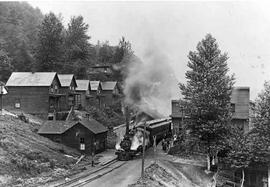 Columbia and Puget Sound Railroad passenger train  at Franklin, Washington, circa 1910.