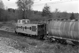 Chicago, Burlington & Quincy caboose 13531 at Covington, Washington in 1970.