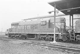 Burlington Northern diesel locomotive 6059 at Lincoln, Nebraska in 1972.