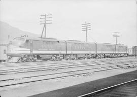 Northern Pacific diesel locomotive number 6001 at Easton, Washington, in 1944.