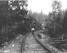 Columbia and Puget Sound Railroad railroad track at Hobart, Washington, circa 1903.