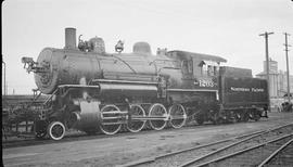 Northern Pacific steam locomotive 1203 at South Tacoma, Washington, in 1938.