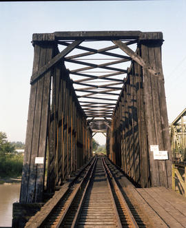 Burlington Northern bridge at Everson, Washington in 1981.