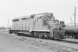 Burlington Northern diesel locomotive 2238 at Alliance, Nebraska in 1972.