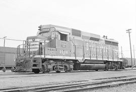 Burlington Northern diesel locomotive 2238 at Alliance, Nebraska in 1972.