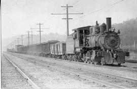 Pacific Coast Railroad freight train at Allentown, Washington, circa 1946.