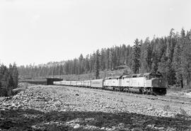 Amtrak diesel locomotive 629 at an unknown location in August 1975.