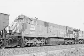 Burlington Northern diesel locomotive 5306 at Lincoln, Nebraska in 1972.