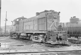 Burlington Northern diesel locomotive 4055 at Vancouver, Washington in 1971.