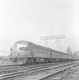 Southern Pacific Railroad diesel locomotive number 6387 at Tacoma, Washington in 1967.