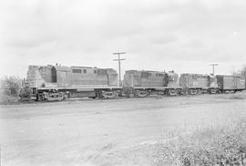 Burlington Northern diesel locomotive 4194 at Montesano, Washington in 1971.