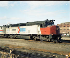 Amtrak diesel locomotive 635 at Tacoma, Washington on August 4, 1980.