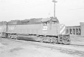 Burlington Northern diesel locomotive 2086 at Tacoma, Washington in 1972.