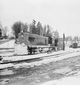 Northern Pacific passenger train number 464 at Olympia, Washington, circa 1952.