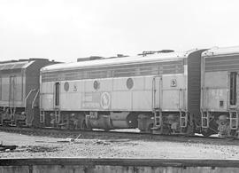 Burlington Northern diesel locomotive 689 at Seattle, Washington in 1971.