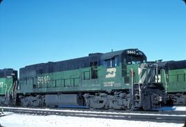 Burlington Northern Diesel Locomotives Numbers 5640 and 7887 at Minneapolis, Minnesota in 1980