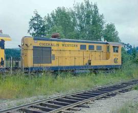 Chehalis Western Diesel Locomotive Number 492 at Vail, Washington in July 1980.