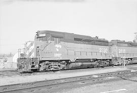 Burlington Northern diesel locomotive 2230 at Seattle, Washington in 1973.