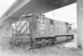 Burlington Northern diesel locomotive 5747 at Auburn, Washington in 1972.