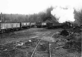 Pacific Coast Railroad yard at Black Diamond, Washington in 1945.