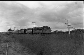 Amtrak diesel locomotives 9758 at Tenino Junction, Washington on June 27, 1971.