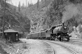 Northern Pacific steam locomotive 2110 at Martin, Washington, in 1925.