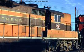 Burlington Northern Diesel Locomotive 2016 at Denver, Colorado, 1970