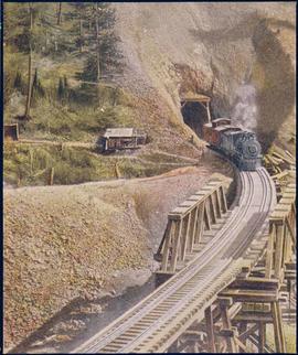 Northern Pacific tunnel at Grangeville, Idaho, circa 1910.