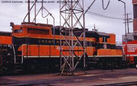 Burlington Northern Diesel Locomotive 2016 at Denver, Colorado, 1970