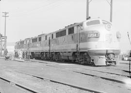 Electro-Motive Division of General Motors diesel locomotive 754 at Seattle, Washington on Novembe...