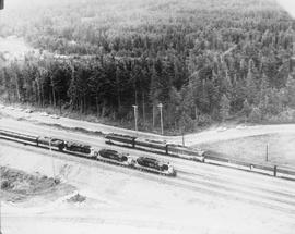 Northern Pacific passenger trains at Kanaskat, Washington, circa 1959.