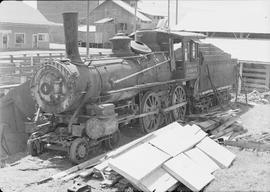 Nez Perce & Idaho Railroad steam locomotive 4 at Nezperce, Idaho, circa 1950.