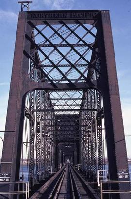 Burlington Northern Columbia River Bridge at Pasco, Washington, in 1981.