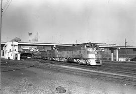 Chicago, Burlington and Quincy Railroad  passenger train at St Paul, Minnesota, on August 21, 1969.