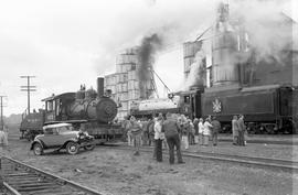 Canadian Pacific Railway steam locomotive 2860 at Chehalis, Washington on March 20, 1977.