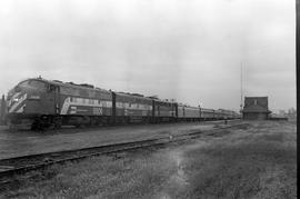 Amtrak diesel locomotives 9806 at Ellensburg, Washington in June 1971.