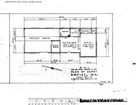 Great Northern Engineering Drawing, Depot at Entiat, Washington, 1976