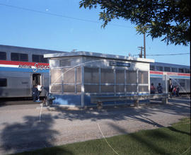 Amtrak passenger train at Nampa, Idaho on August 1, 1986.