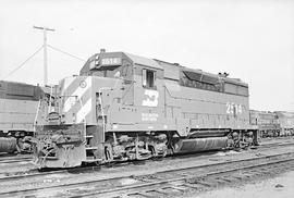 Burlington Northern diesel locomotive 2514 at Seattle, Washington in 1973.