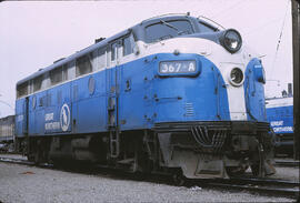 Great Northern Diesel Locomotive 367A at Spokane, Washington, 1968