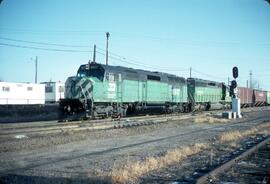 Burlington Northern Diesel Locomotives Number 6617 and Number 7889 at Minneapolis, Minnesota, 1980